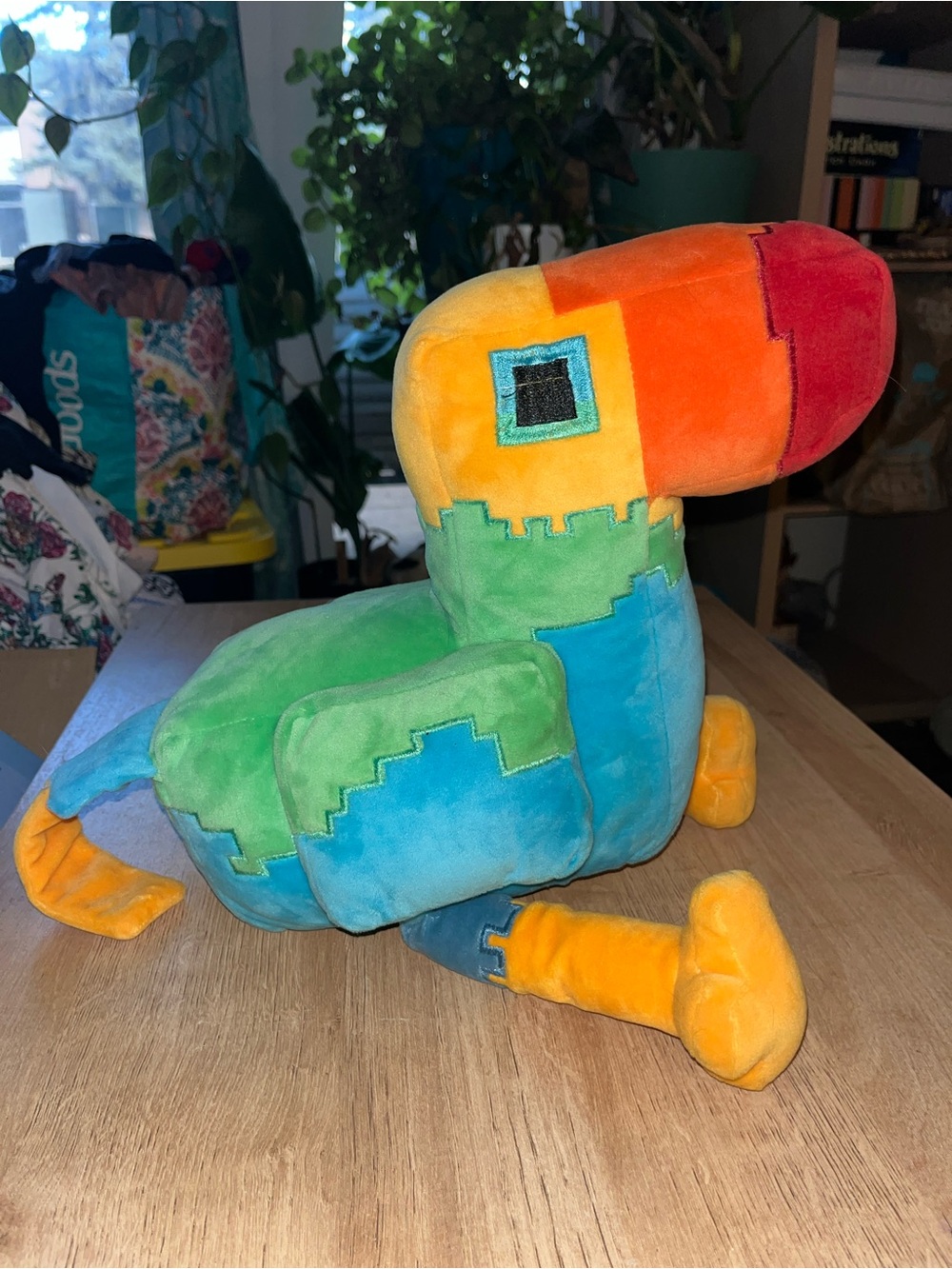 Colorblock Plush Parrot Stuffed Animal - Multicolor